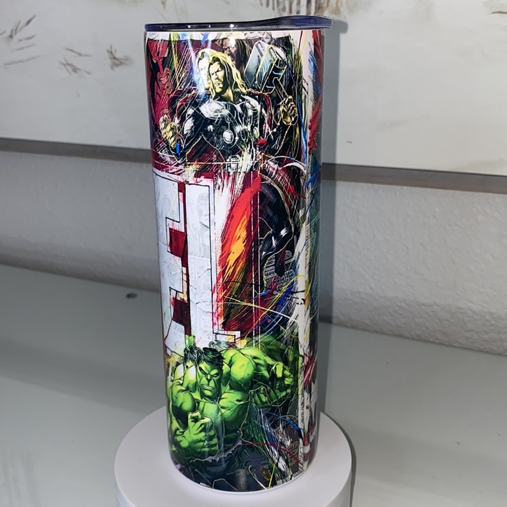 Marvel Super Heroes Comics Style Stainless Steel Tumbler ❤️ LIKE NEW! 💙 - Picture 5 of 14